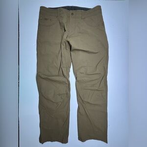 Kuhl Revolvr Pants Mens 38x32 Brown Flex Hiking Vintage Patina Dye Pants